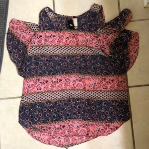 Floral Cold-Shoulder Blouse